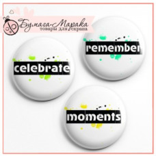 Набір значків-фішок "Moments", 3 шт, 2,5 см