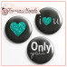 Набір значків-фішок "Only you", 3 шт, 2,5 см