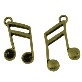 Металева підвіска "Нотки" 15х27 мм, 3 шт.