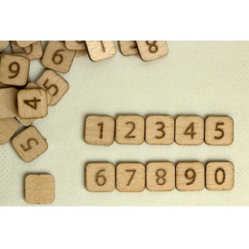 Скреббл-фішки, Цифри, набір 10 шт, 1,6 * 1,6 мм