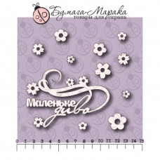 Чіпборд напис "Маленьке диво", 10 шт, 9 * 5 см