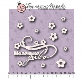 Чіпборд напис "Маленьке диво", 10 шт, 9 * 5 см