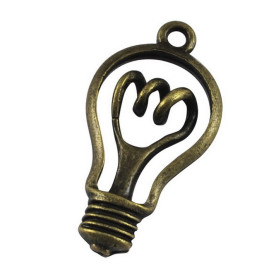 Металева підвіска "Лампочка" 17х33 мм, 1 шт.
