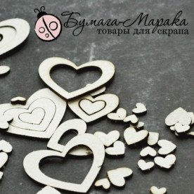 Чипборд набор "Конфетти Сердечки" №2, 10*15 см