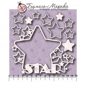 Чіпборд Рамка "Star", 14 * 11 см, 21 шт