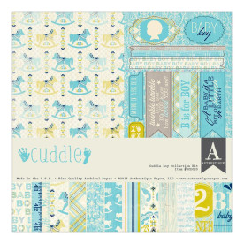 Набір паперу Cuddle Boy + лист з наклейками, 30 * 30 см від Authentique Paper
