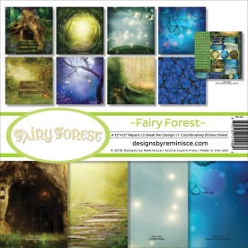 Набір паперу Fairy Forest, 30 * 30 см, 8 листів + лист з наклейками від Reminisce