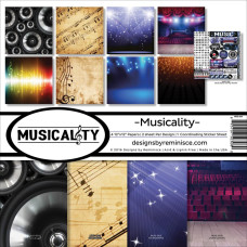 Набор бумаги Musicality, 30*30 см , 8 листов+лист с наклейками от Reminisce