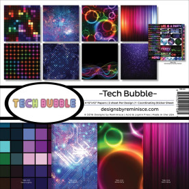 Набір паперу Tech Bubble, 30 * 30 см, 8 листів + лист з наклейками від Reminisce