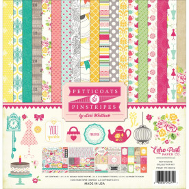 Набор бумаги Girl Petticoats & Pinstripes, 12 листов + наклейки от Echo Park