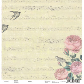 Аркуш паперу для скрапбукінгу "Flora 2", 30 * 30 см від ROSA