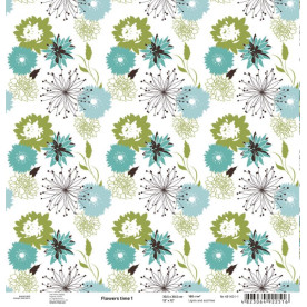 Аркуш паперу для скрапбукінгу "Flowers time 1", 30 * 30 см від ROSA