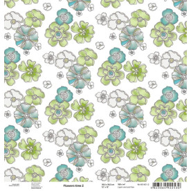 Лист бумаги для скрапбукинга "Flowers time 2", 30*30 см от ROSA