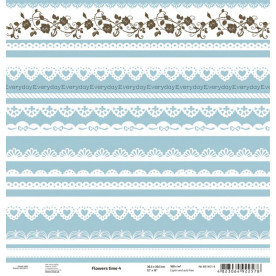 Лист бумаги для скрапбукинга "Flowers time 4", 30*30 см от ROSA