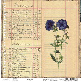 Аркуш паперу для скрапбукінгу "Heritage 1", 30 * 30 см від ROSA