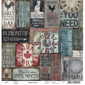 Лист бумаги для скрапбукинга "Stream of time1", 30*30 см от ROSA