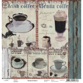 Лист бумаги для скрапбукинга "Stream of time2", 30*30 см от ROSA