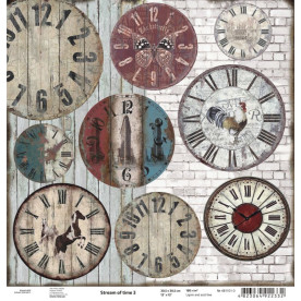 Лист бумаги для скрапбукинга "Stream of time3", 30*30 см от ROSA