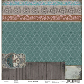 Аркуш паперу для скрапбукінгу "Stream of time4", 30 * 30 см від ROSA