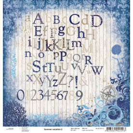 Аркуш паперу для скрапбукінгу "Summer vacation2", 30 * 30 см від ROSA