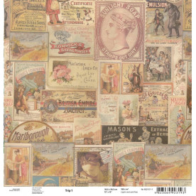 Аркуш паперу для скрапбукінгу "Trip1", 30 * 30 см від ROSA