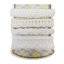 Ленты кружевные "Белое кружево" 4шт по 95см от ROSA Talent