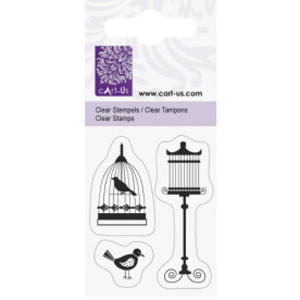 Штамп акриловый Клетка и птицы 5х6см, Knorr Prandell