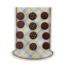 Набор пуговиц на клеевой основе "Горошек" коричневый,12 шт от ROSA