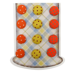 Набір ґудзиків на клейовий основі "Горошок" помаранчевий, 12 шт від ROSA