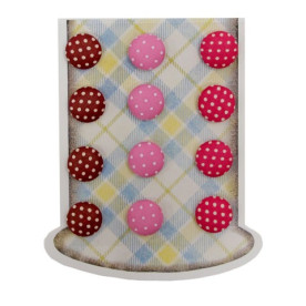 Набір ґудзиків на клейовий основі "Горошок" рожевий, 12 шт від ROSA