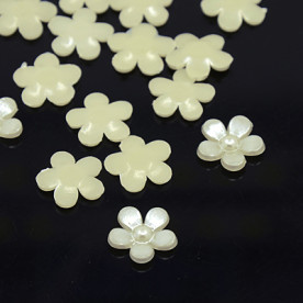 Набор пластиковых украшений "Цветок", слоновая кость, 20 шт , 11 мм