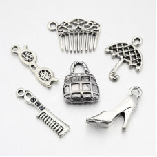 Набір підвісок "Дамський набір", античне срібло, 6 шт