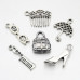 Набор подвесок "Дамский набор", античное серебро, 6 шт