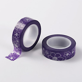 Декоративний скотч на клейовий основі "Квіти", фіолетовий, 15 мм, 10 м
