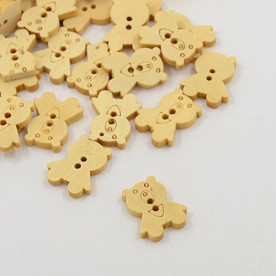 Дерев'яні гудзики "Мишка", 20 * 16 мм, колір натуральний, 1 шт