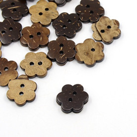 Пуговка из кокоса "Цветок", 1 шт , 15*17 мм