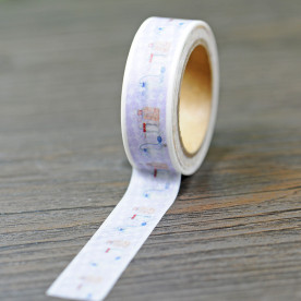 Декоративный скотч "Посуда", 15 мм, 10 м, 1 шт