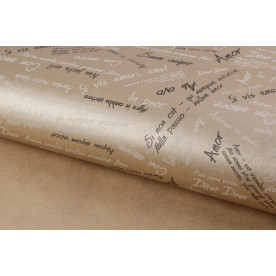 Крафт папір в рулоні, Лист, золото, ч/б, 70см х 10м, 70 г/м2