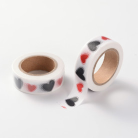 Декоративний скотч "Сердечка", 15 мм, 10 м, 1 шт