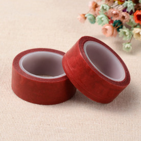 Декоративный скотч однотонный , бордовый, 15 мм, 5 м