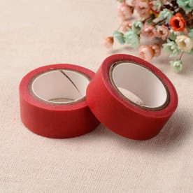 Декоративный скотч однотонный, красный, 15 мм, 5 м