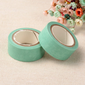 Декоративний скотч однотонний, аквамарин, 15 мм, 5 м