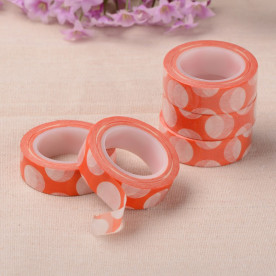 Декоративний паперовий скотч "Кола", помаранчевий, 15 мм, 10 м