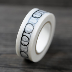 Декоративний скотч "Окуляри", білий колір, 15 мм, 10 м