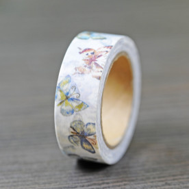 Декоративный скотч "Бабочки", 15 мм, 10 м