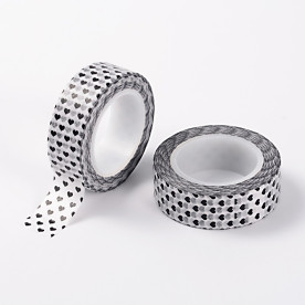 Декоративный скотч "Романтик", черно-белый, 15 мм, 10 м