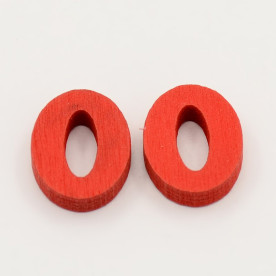 Деревянное украшение Цифра 0, разноцветные ,1 шт , 1,5 см