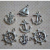 Набір підвісок "Морський", 7 шт, античне срібло