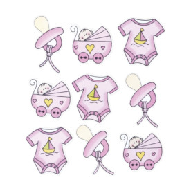 Набор декоративных элементов, Детский 2, розовый, 9 шт, Knorr Prandell