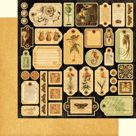 Двосторонній лист вирубування в формі тегів Botanicabella Die-cut Tags від Graphic 45